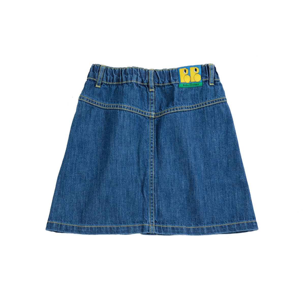 Bobo Choses Booo Bo Choses Tag Denim Skirt, All About Monsters collection, view 2
