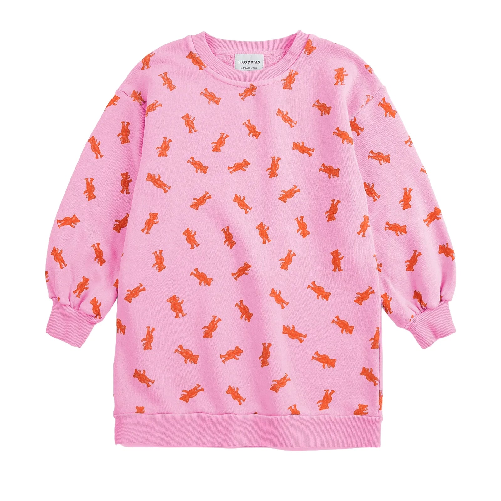 Bobo Choses Softpaw Monster All Over Sweatshirt Dress, All About Monsters collection
