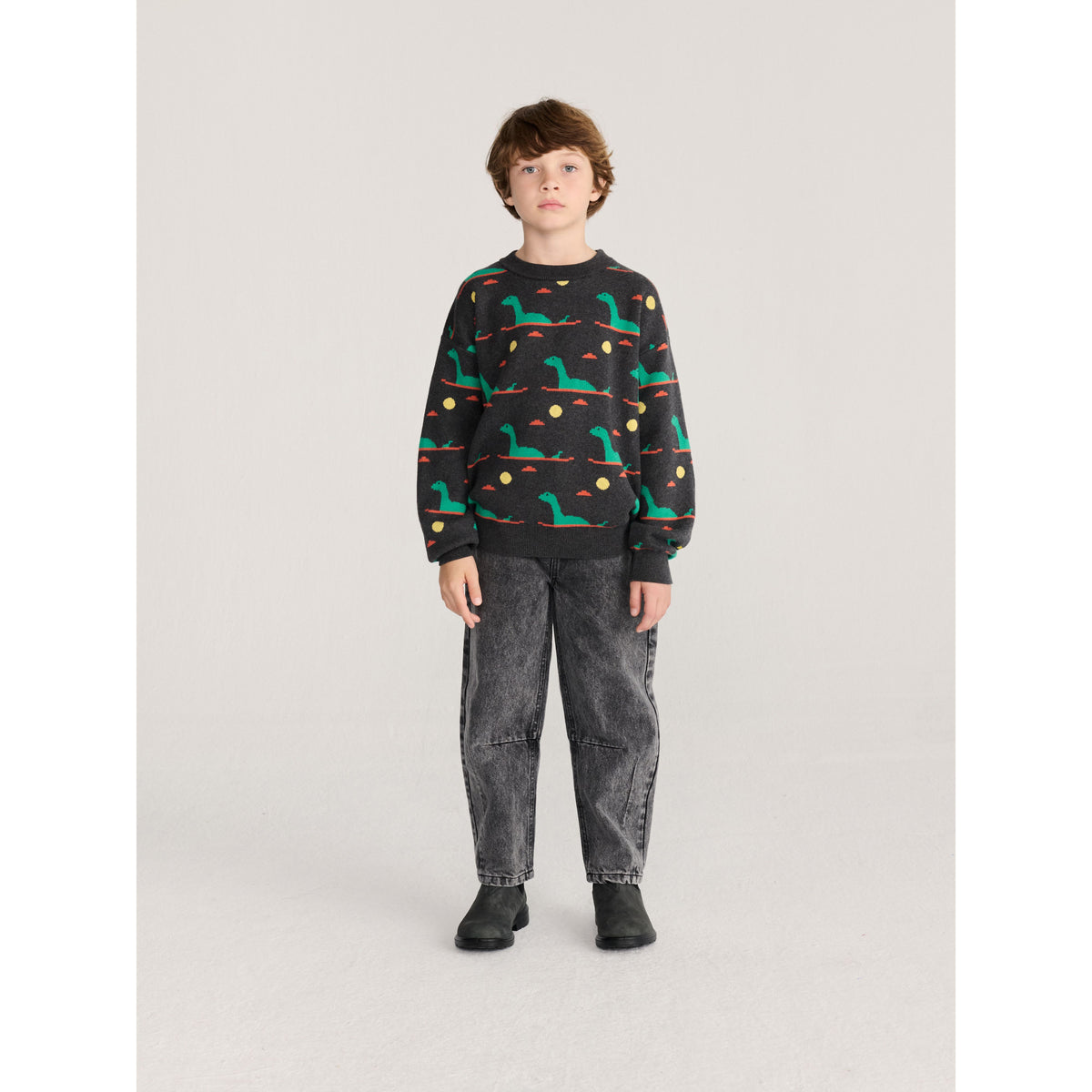 Bobo Choses Lake Monster All Over Jacquard Jumper, All About Monsters collection, view 4