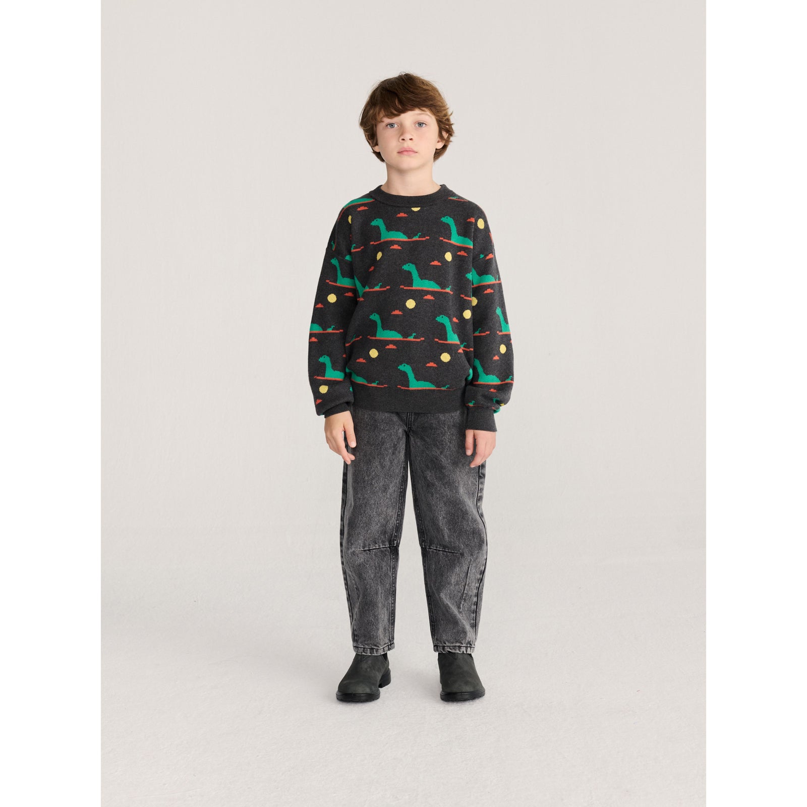 Bobo Choses Lake Monster All Over Jacquard Jumper, All About Monsters collection, view 4