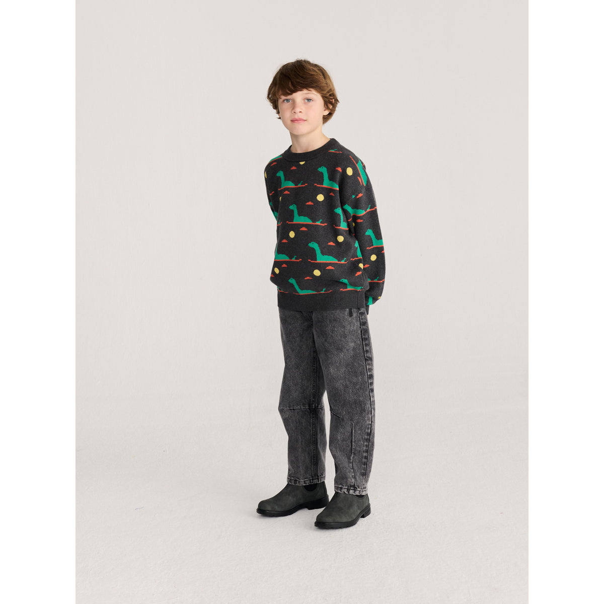Bobo Choses Lake Monster All Over Jacquard Jumper, All About Monsters collection, view 5
