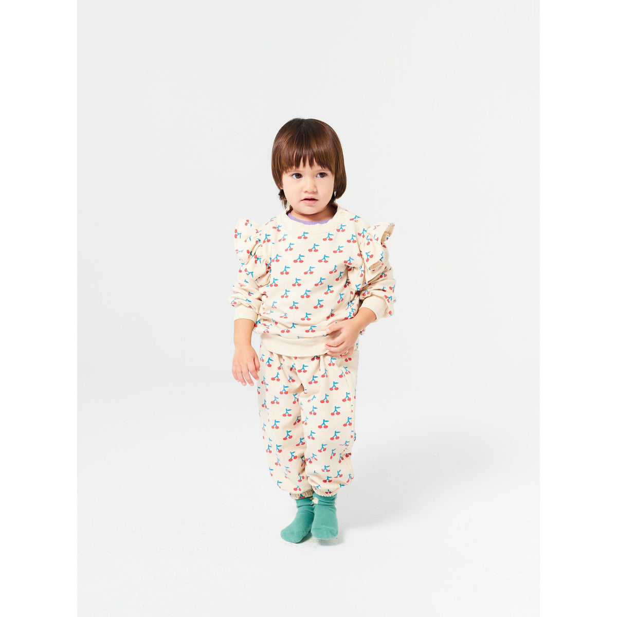 Baby Cherry All Over Ruffle Sweatshirt