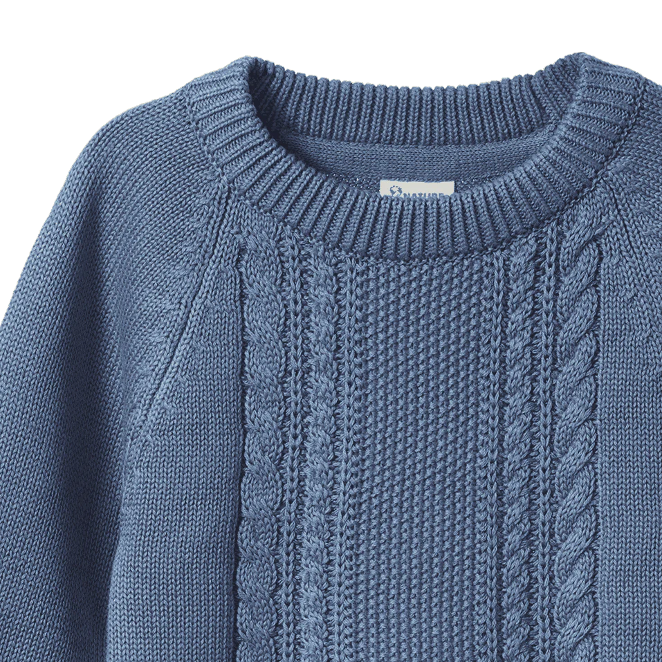Billy Jumper - Dusky Blue Cable Knit