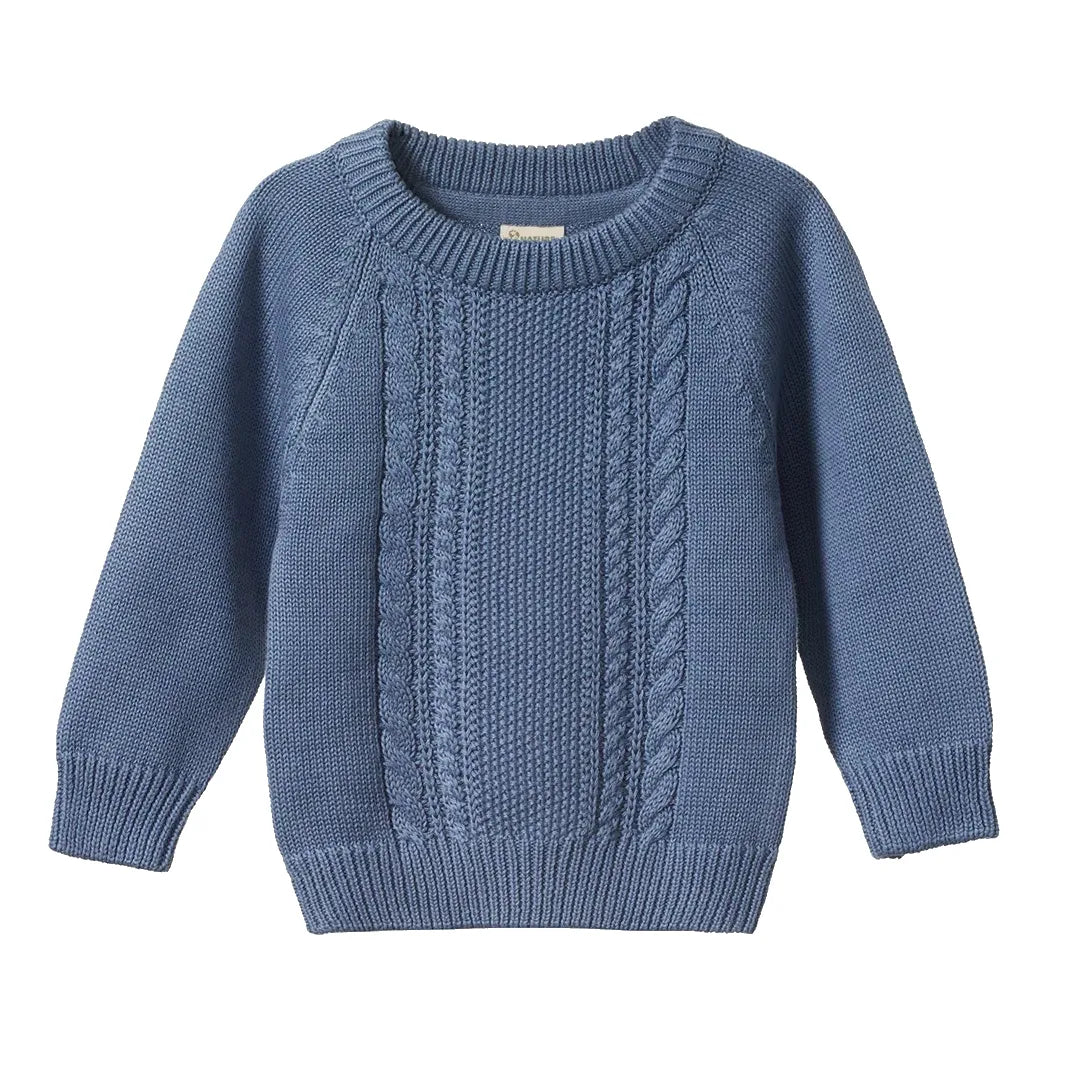 Billy Jumper - Dusky Blue Cable Knit