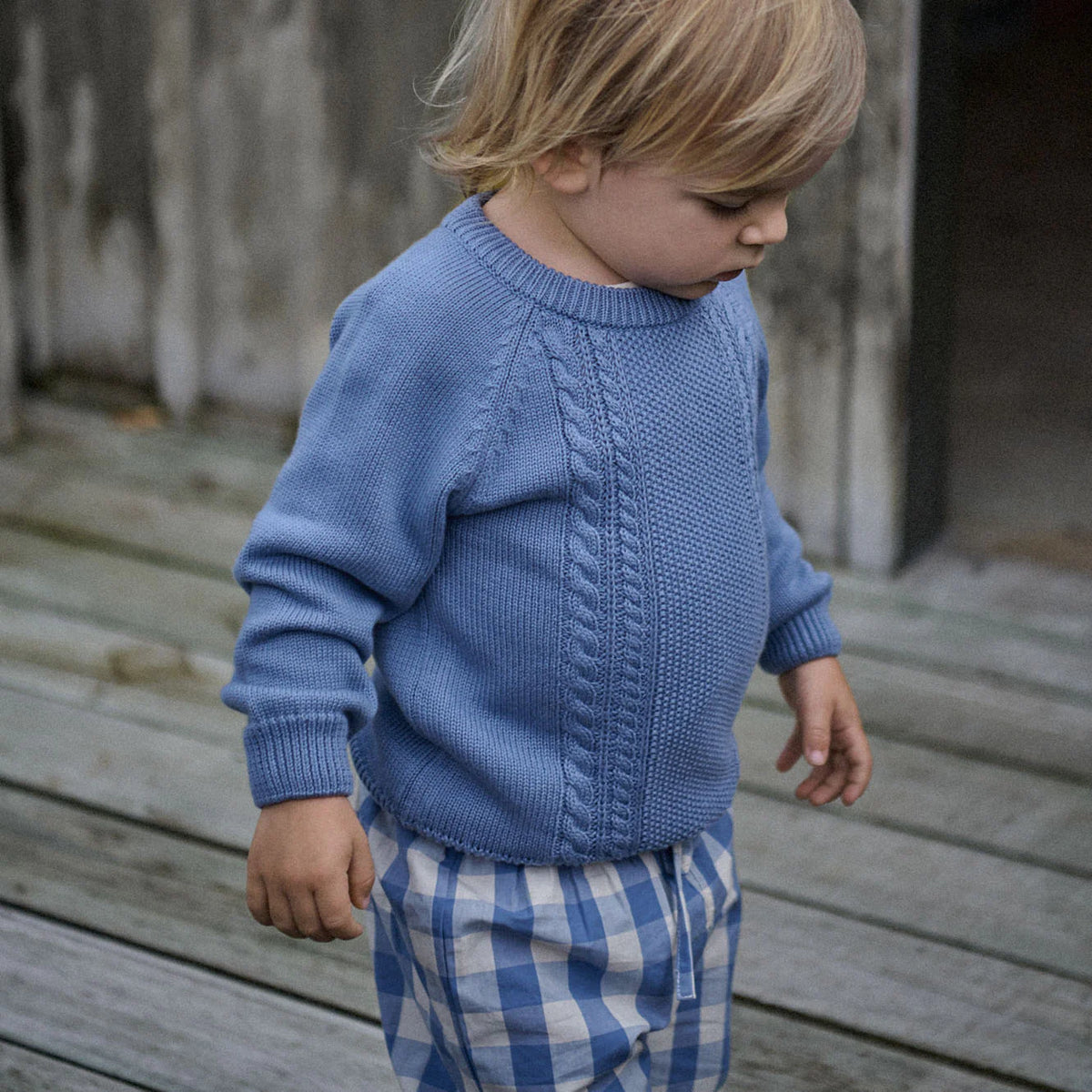 Billy Jumper - Dusky Blue Cable Knit