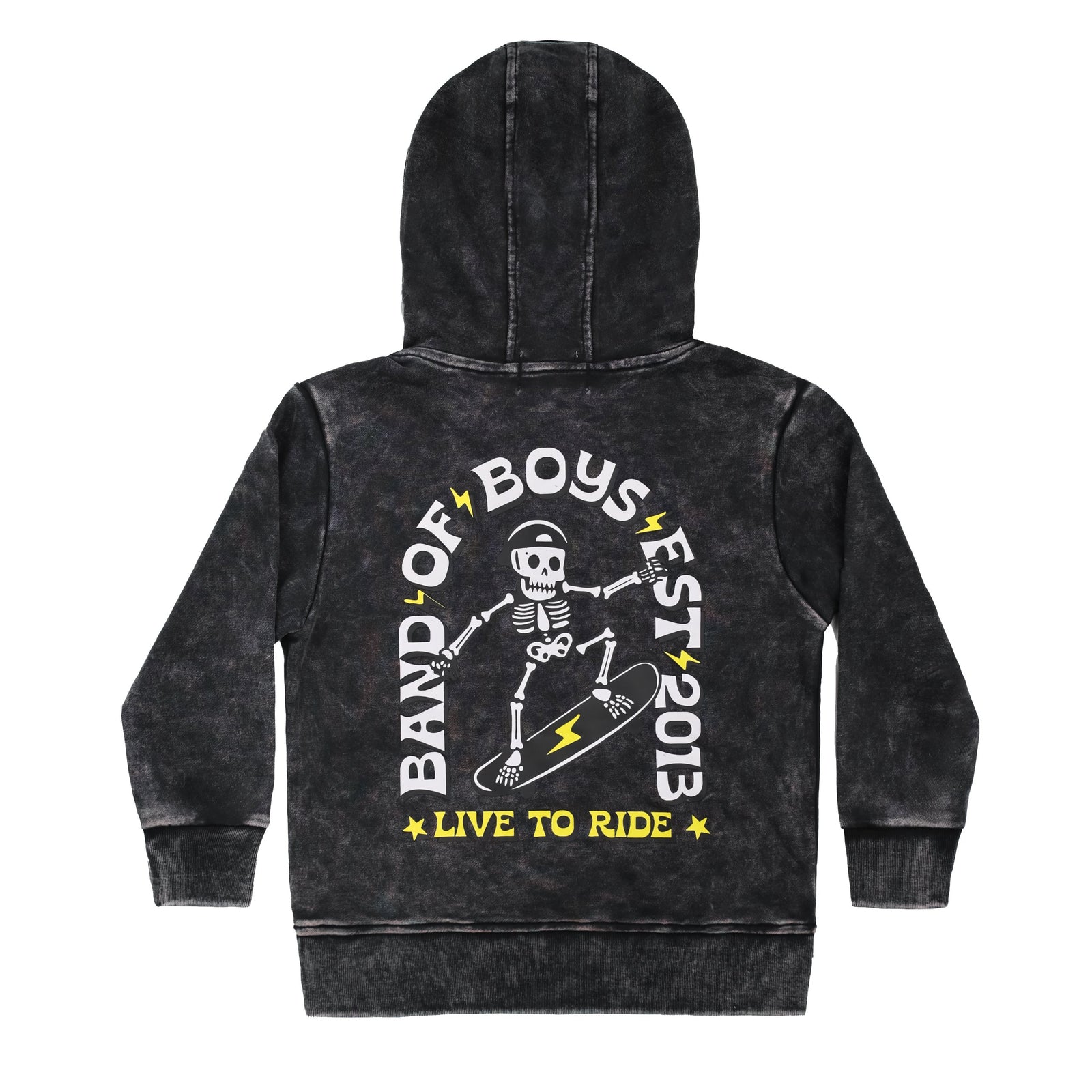 Black Wash Bones Skate Hood
