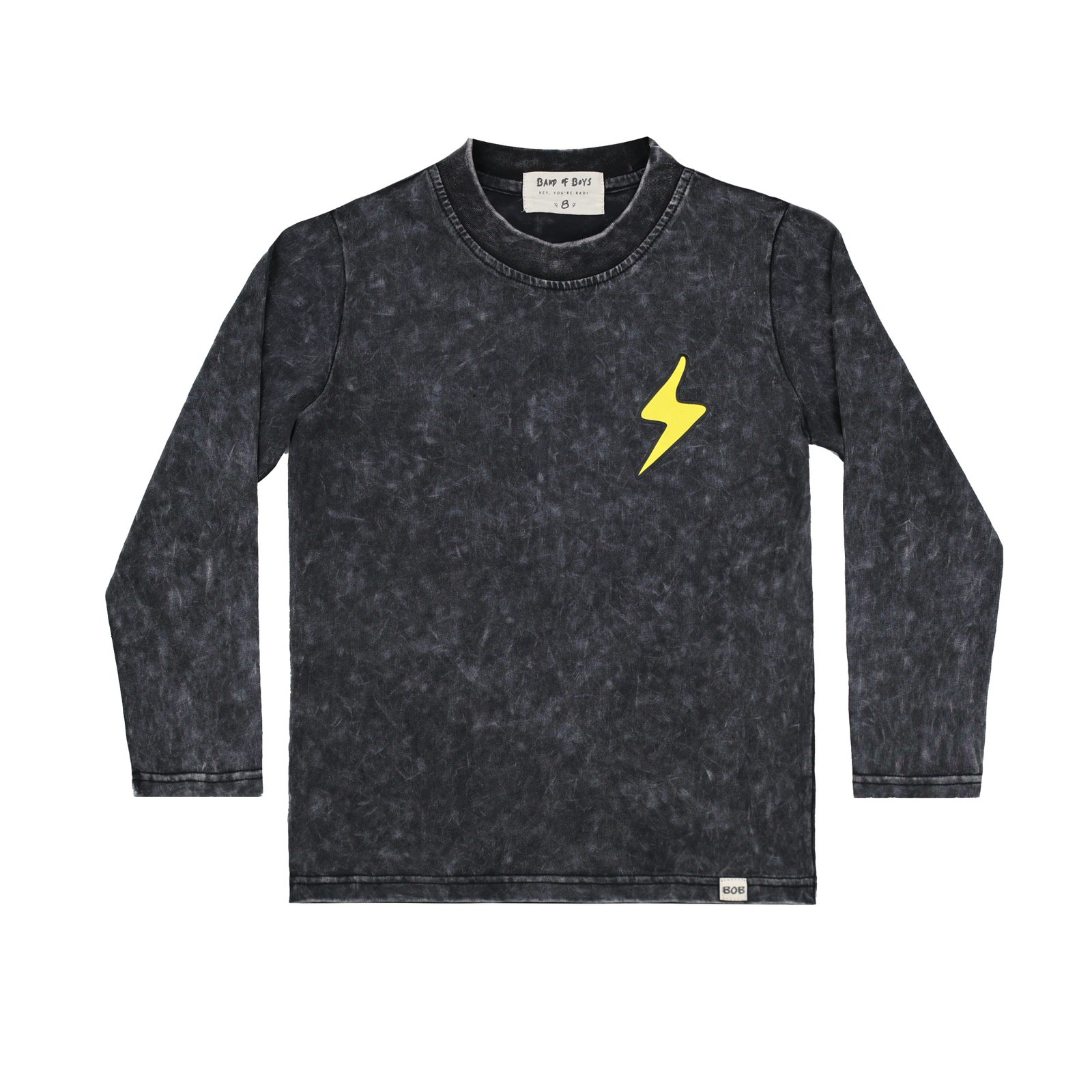 Black Wash Bones Skate LS Tee