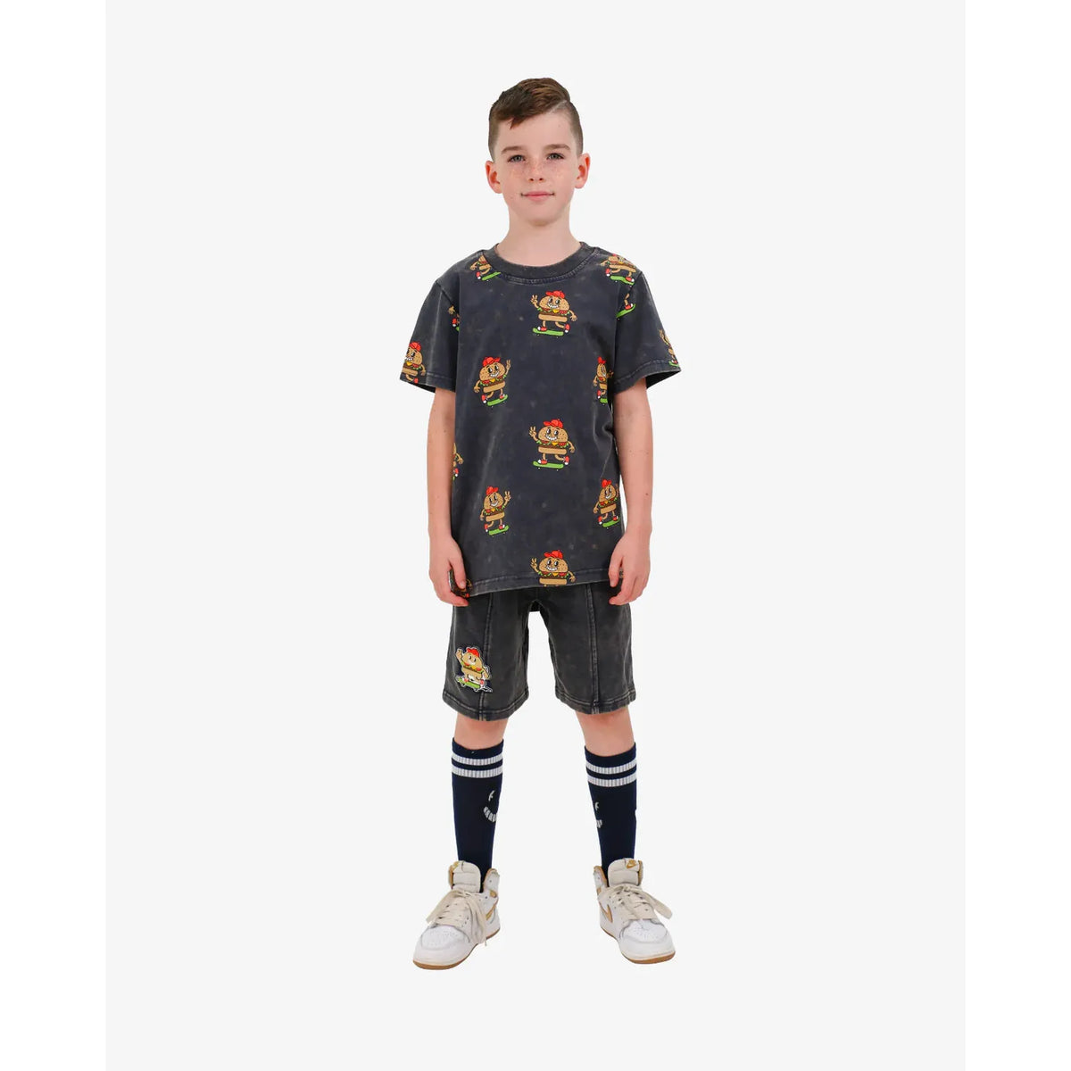 Navy Wash Burger Repeat Tee