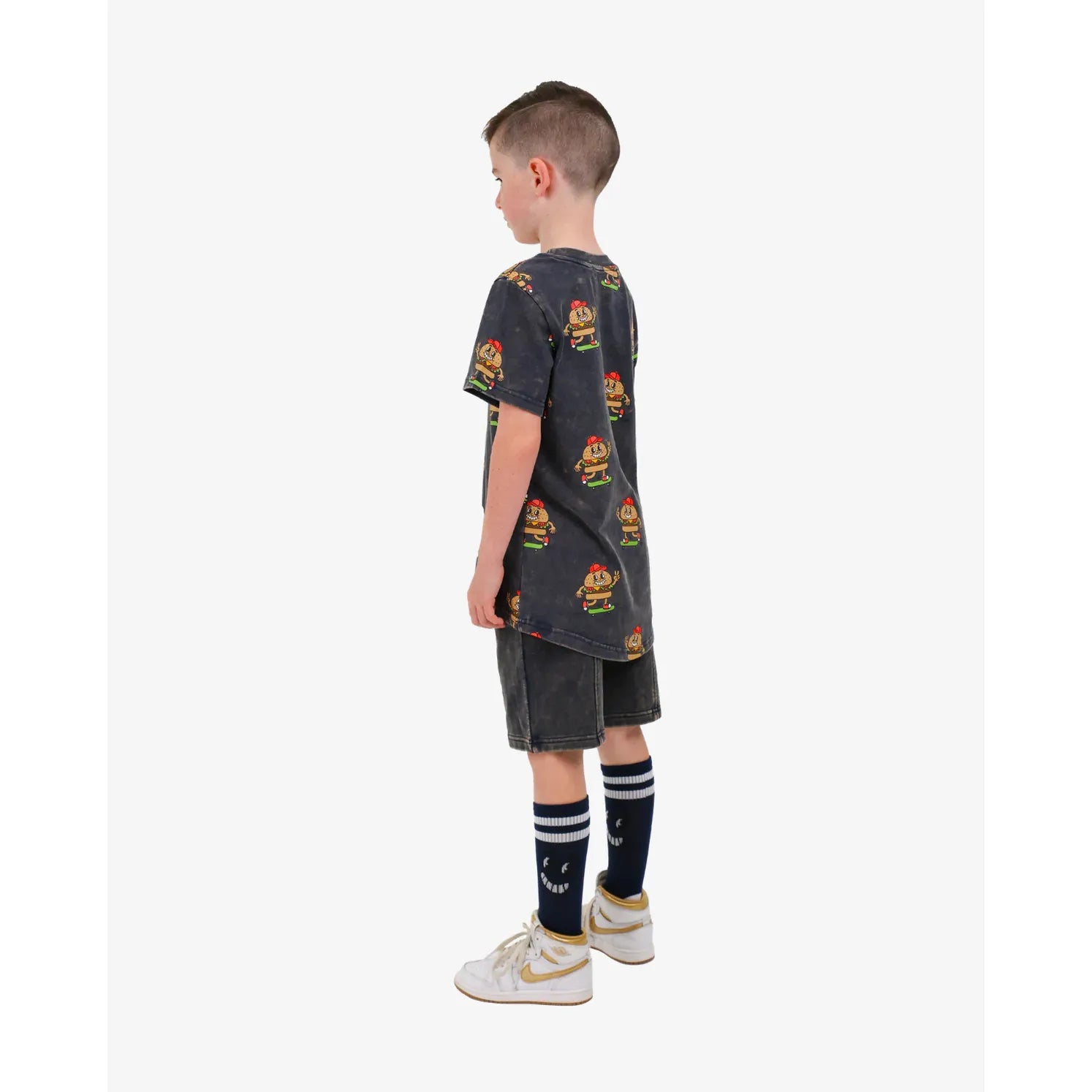 Navy Wash Burger Repeat Tee