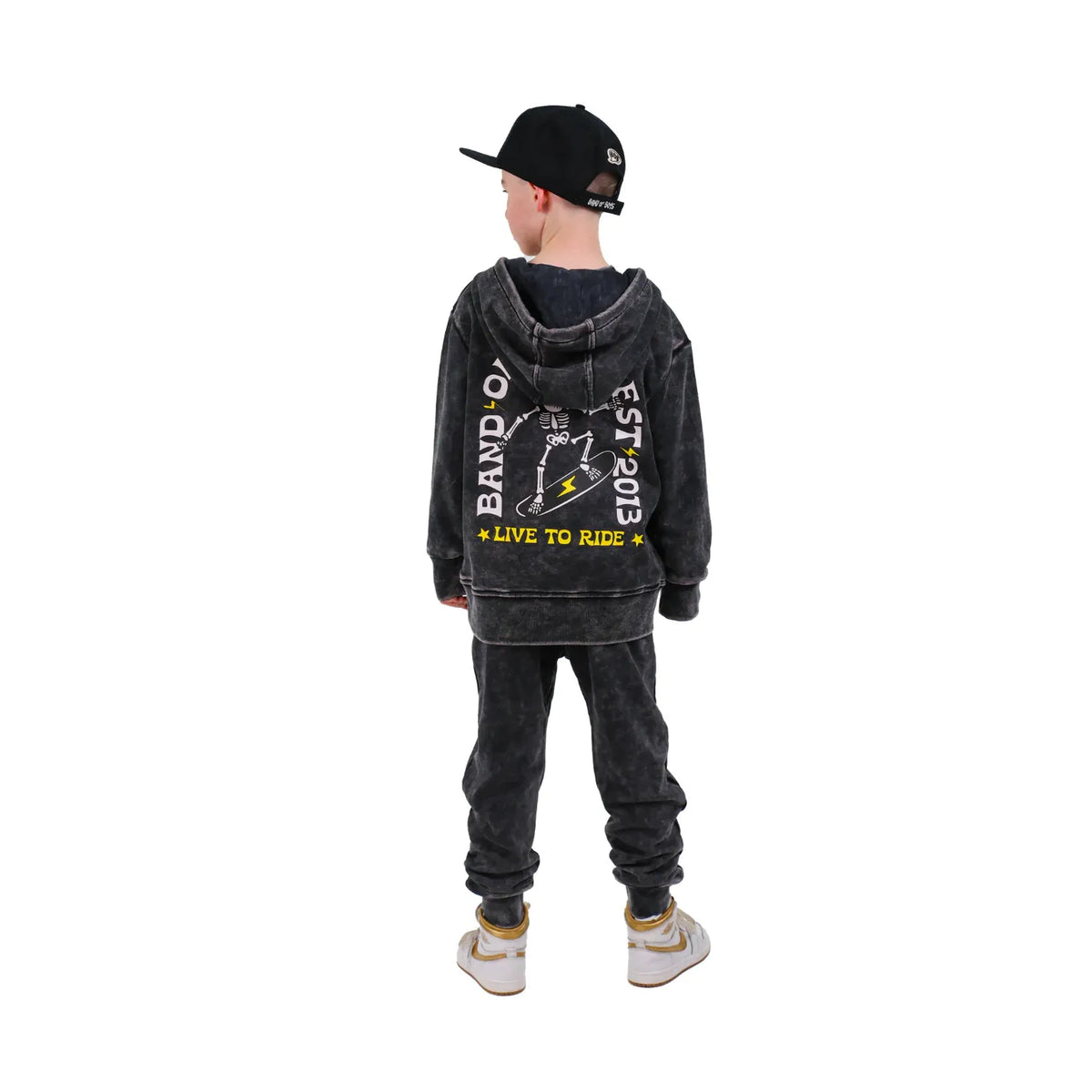 Black Wash Bones Skate Hood