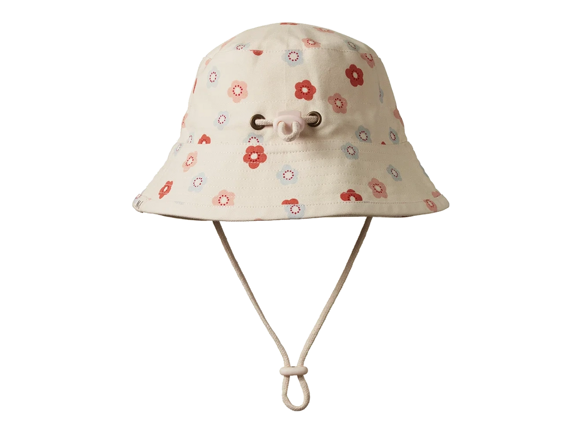 Bucket Sunhat - Petite Flora Stamp Print