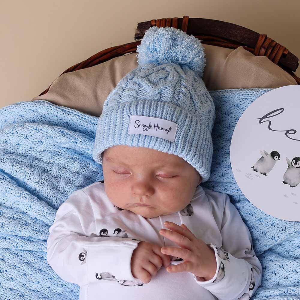 Baby Blue Organic Baby Knit Beanie