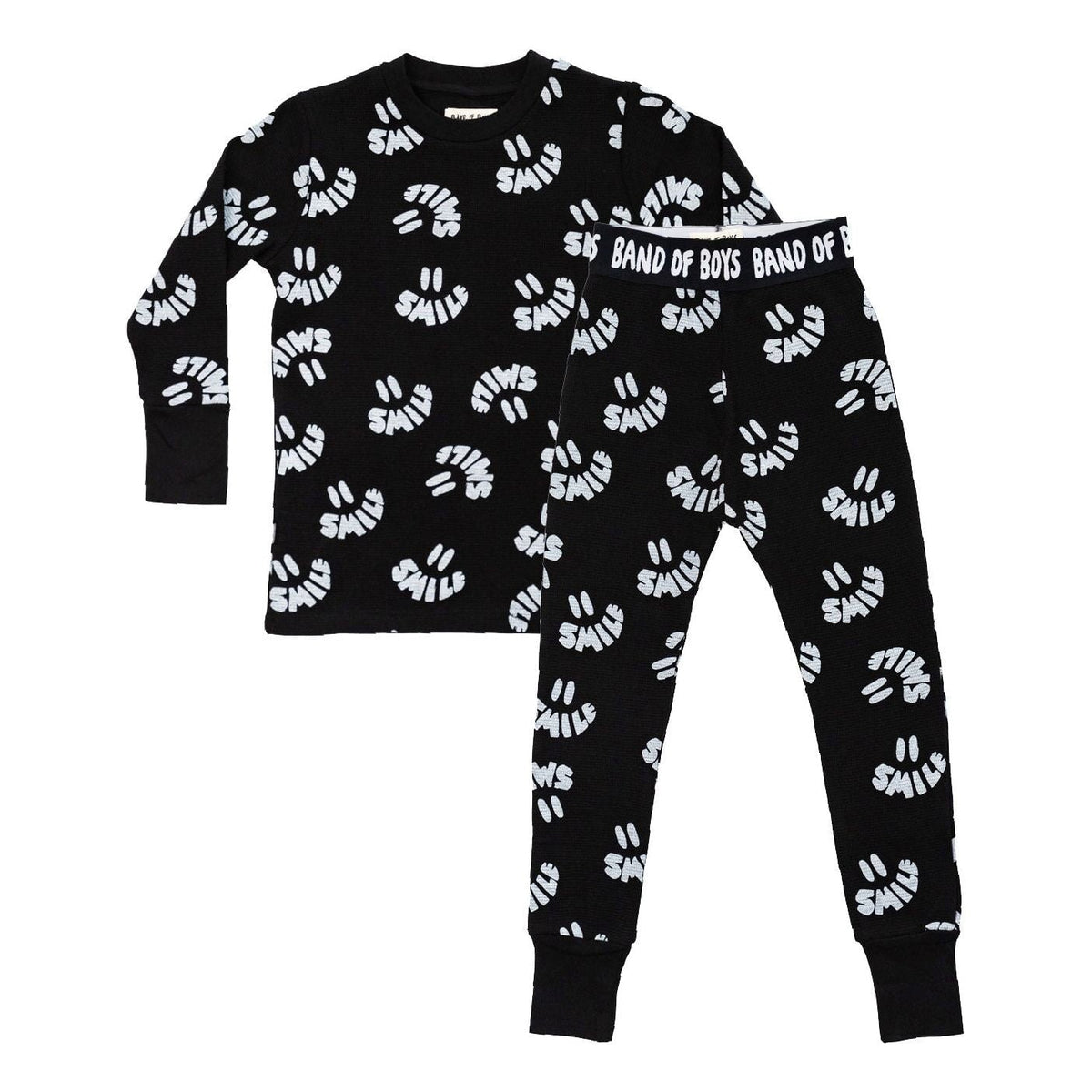 Black Waffle Smile Winter Pjs
