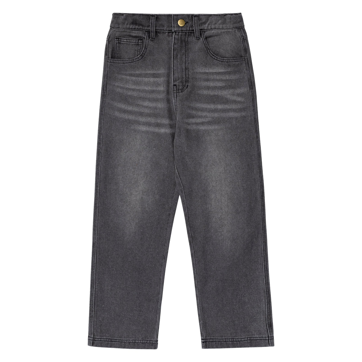 Black Wash Relaxed Jeans