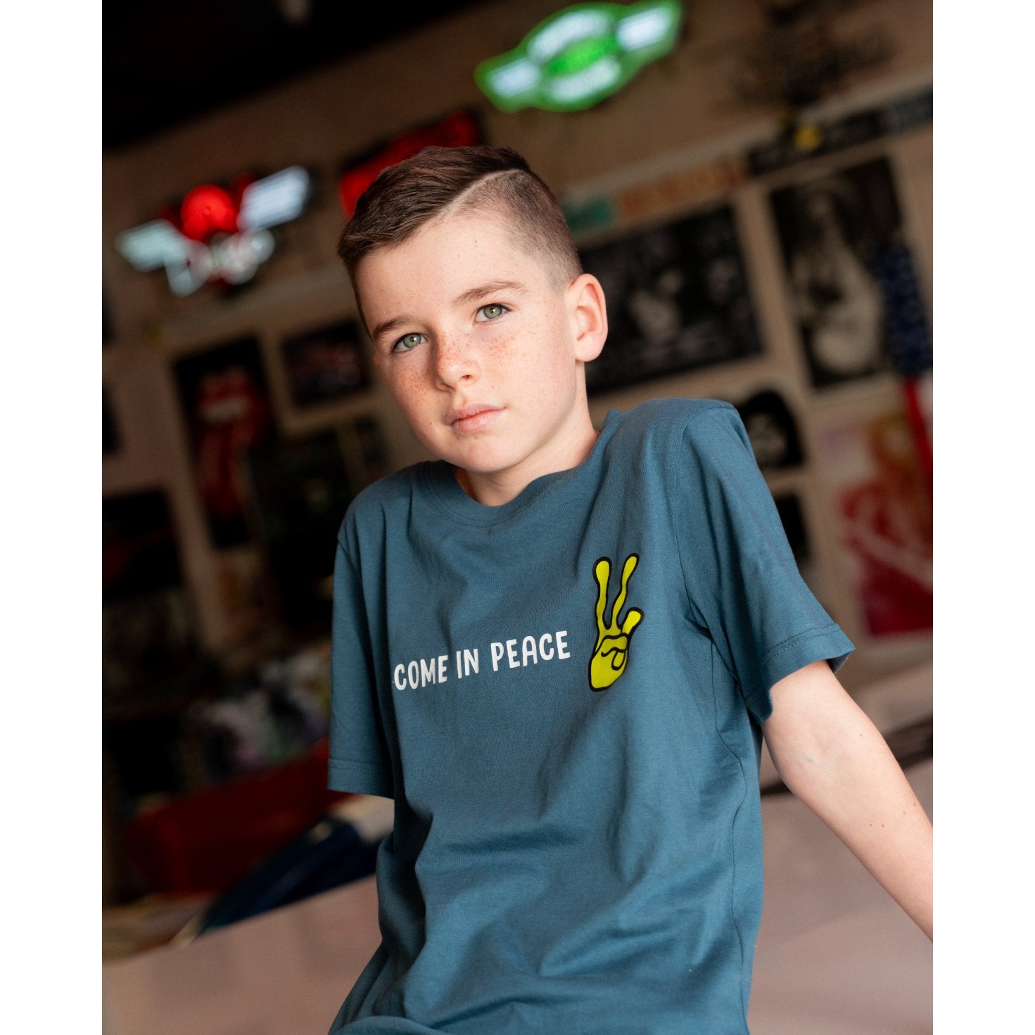 Blue Peaceful Alien Tee