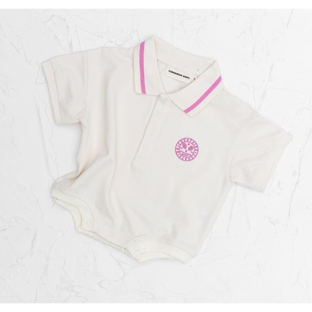 Polo Tshirt Romper - Baby Pink