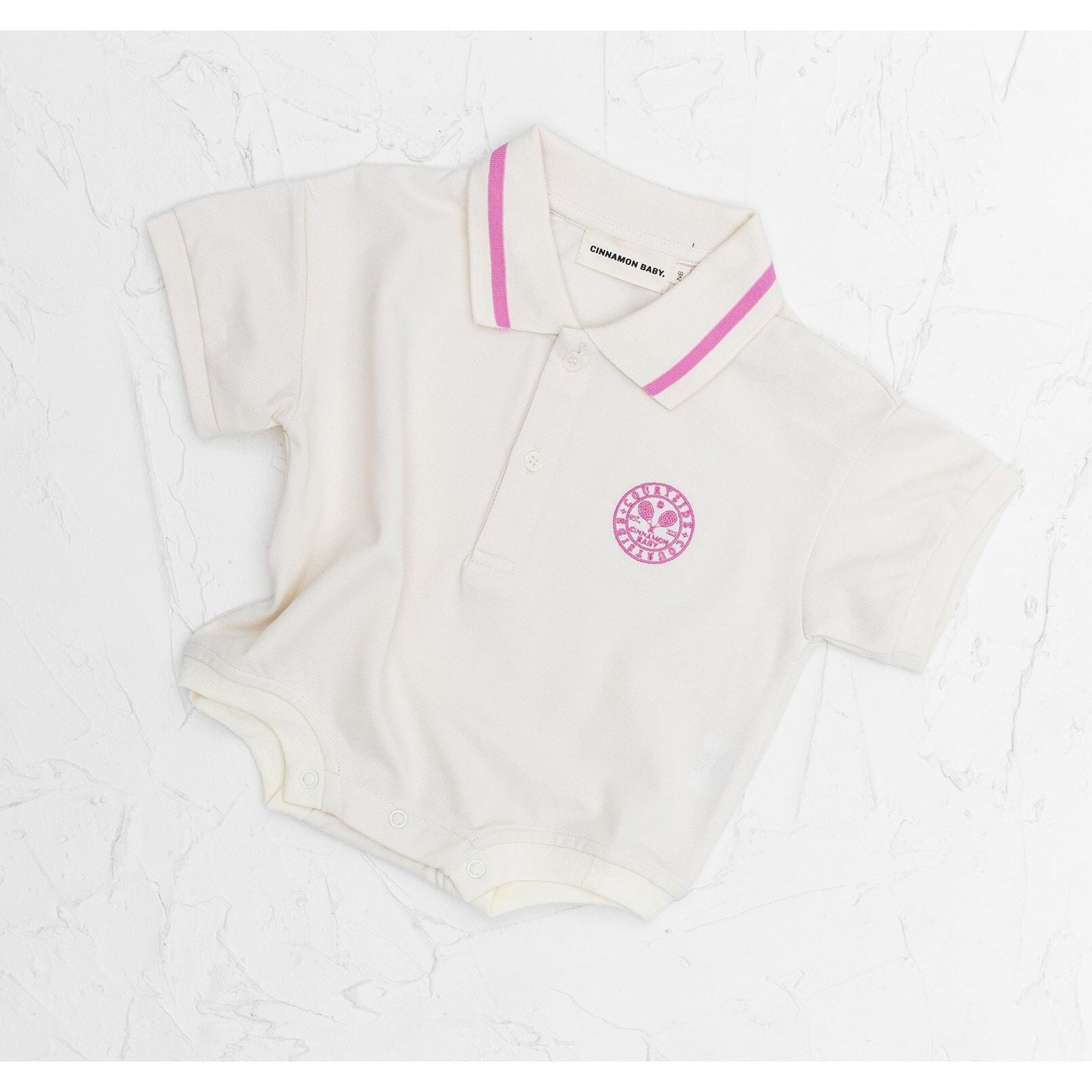 Polo Tshirt Romper - Baby Pink