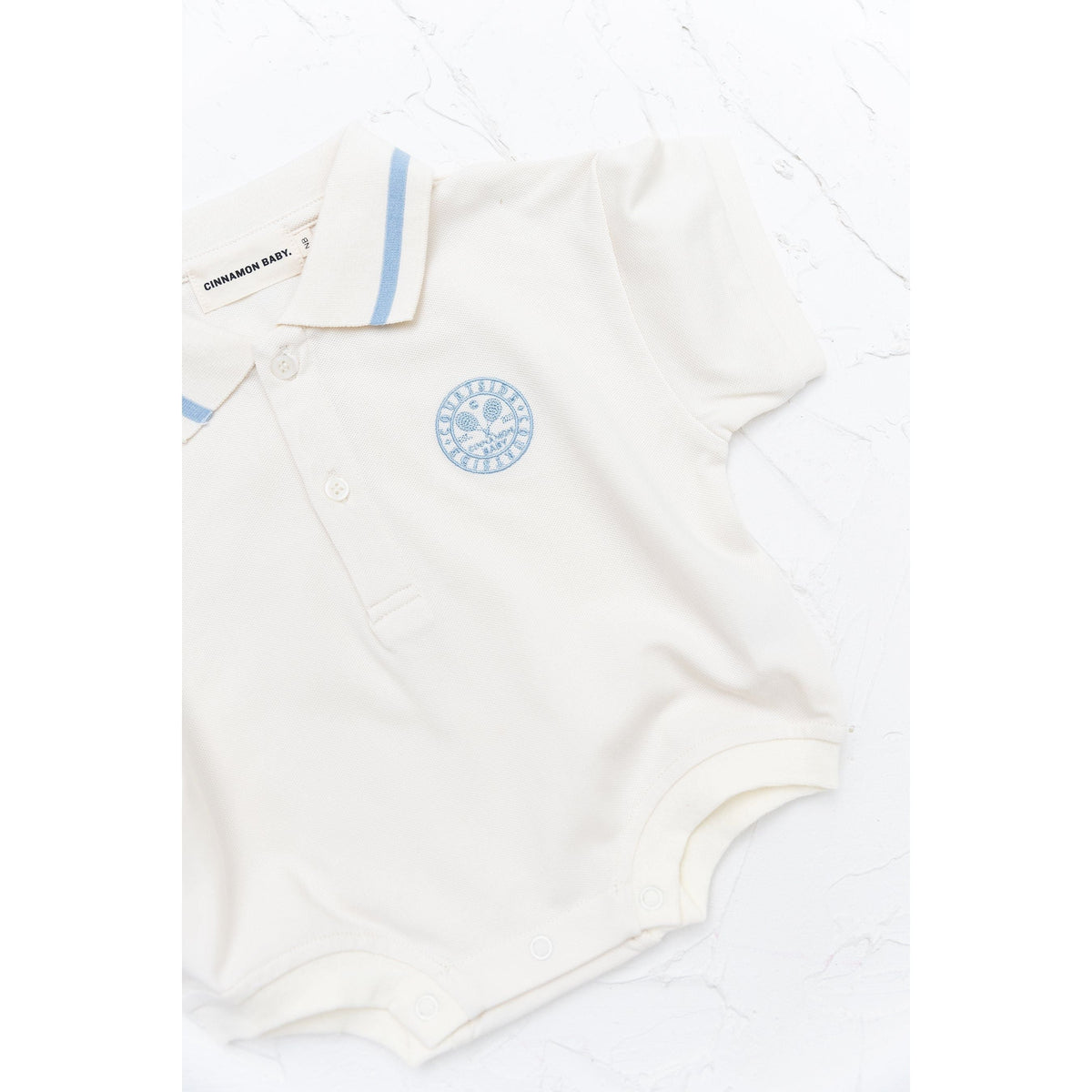 Polo Tshirt Romper - Baby Blue
