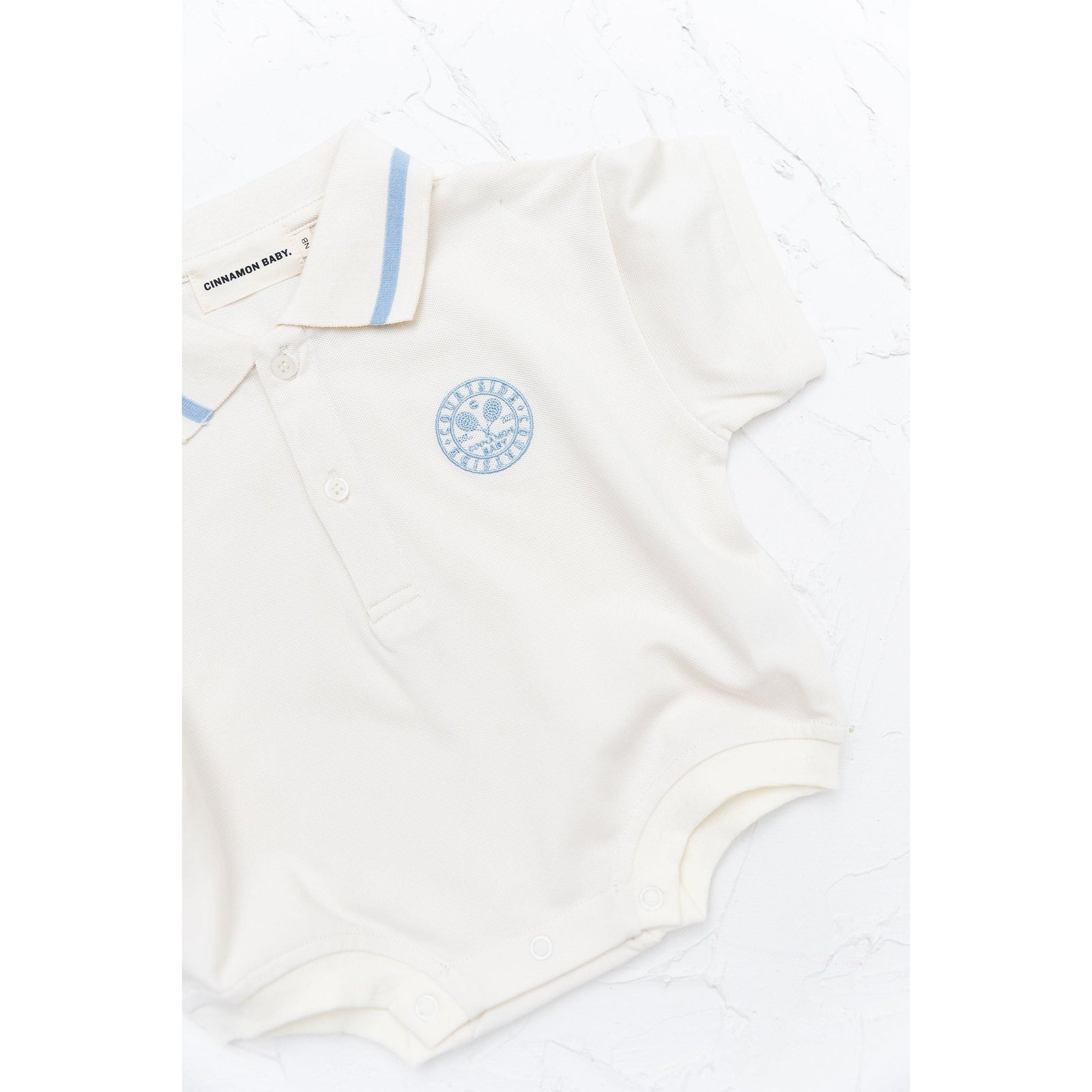 Polo Tshirt Romper - Baby Blue