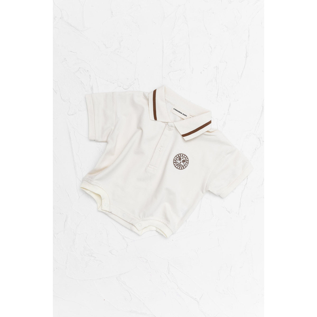 Polo Tshirt Romper - Cinnamon