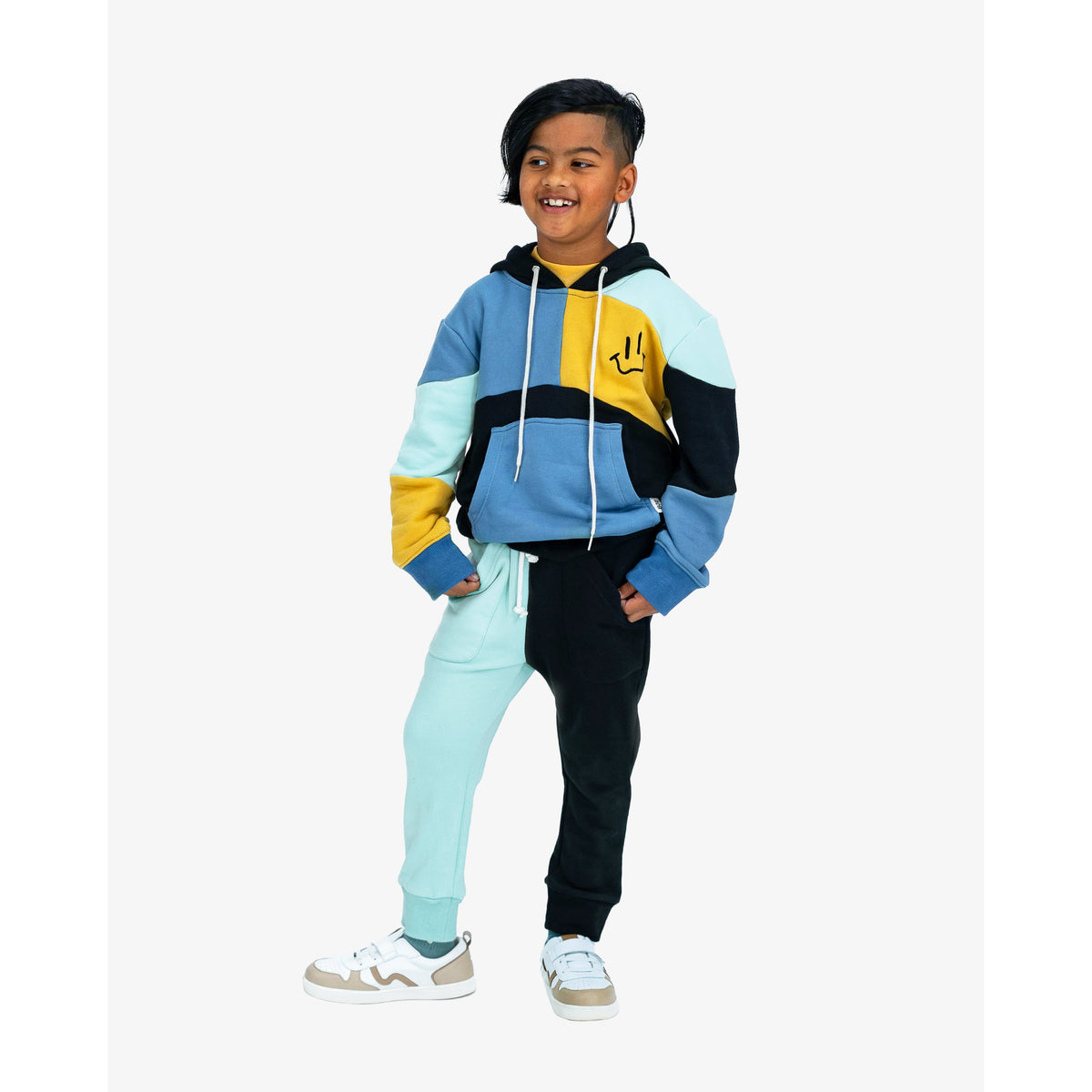 Colour Block Harlequin Hood