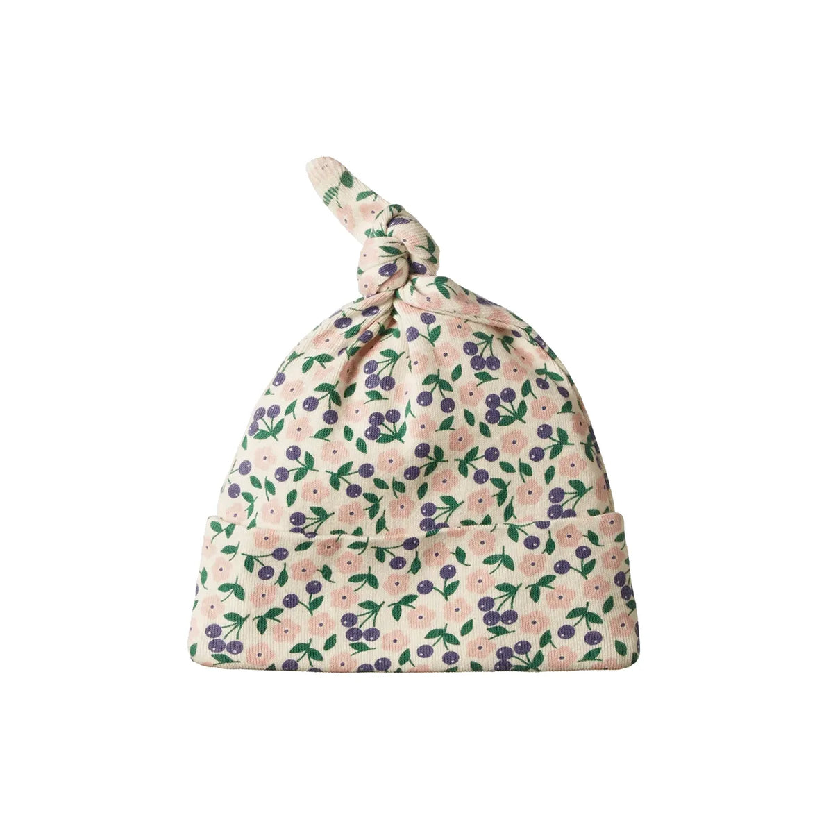 Cotton Knotted Beanie - Briarwood Print