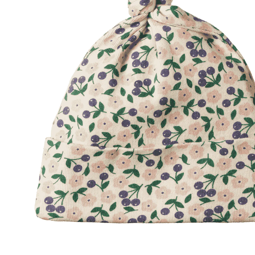 Cotton Knotted Beanie - Briarwood Print