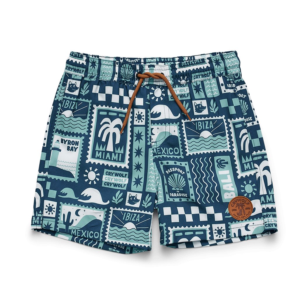 Board Short Blue Postcards