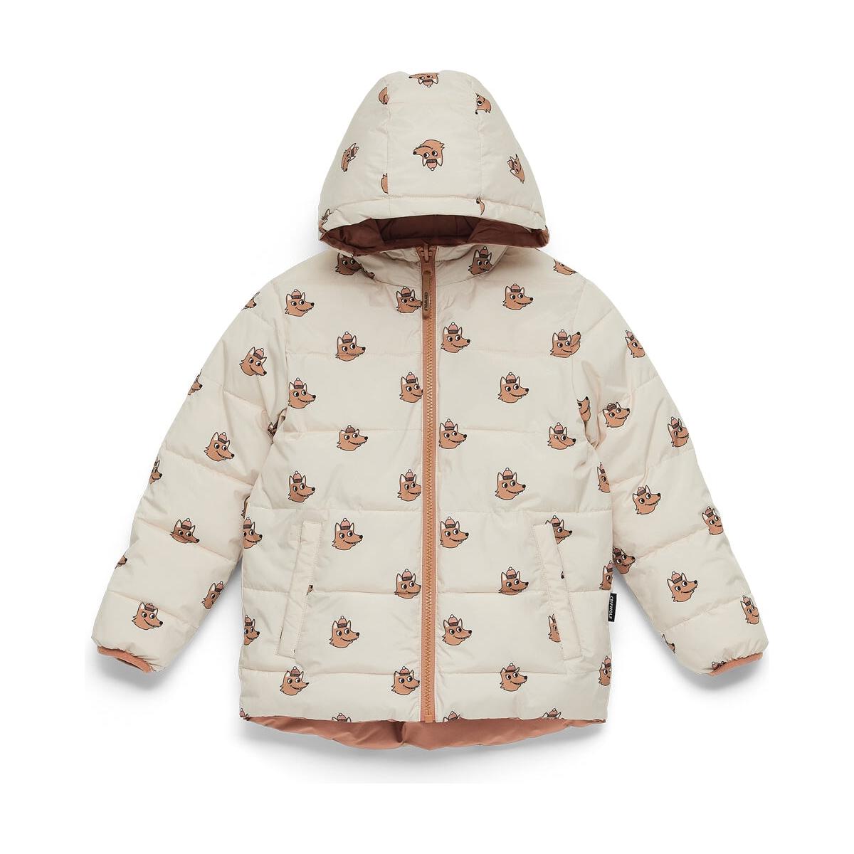 Reversible Eco Puffer Terracotta Wolf