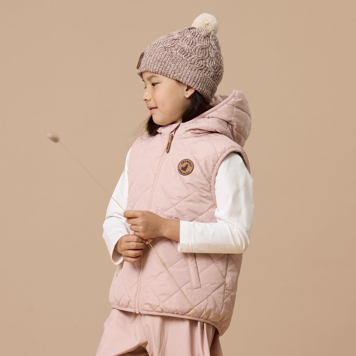 Reversible Yeti Vest Blush/Camel