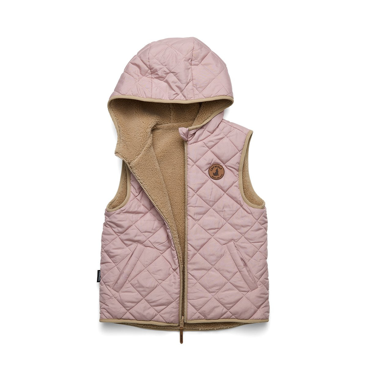 Reversible Yeti Vest Blush/Camel