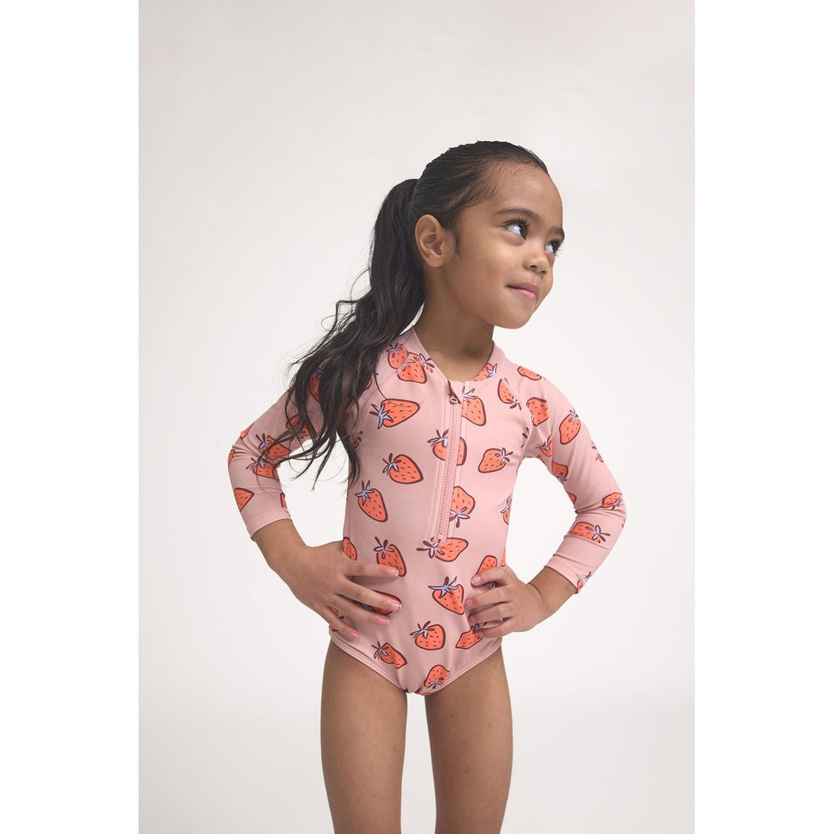 Long Sleeve Swimsuit Strawberry Splash