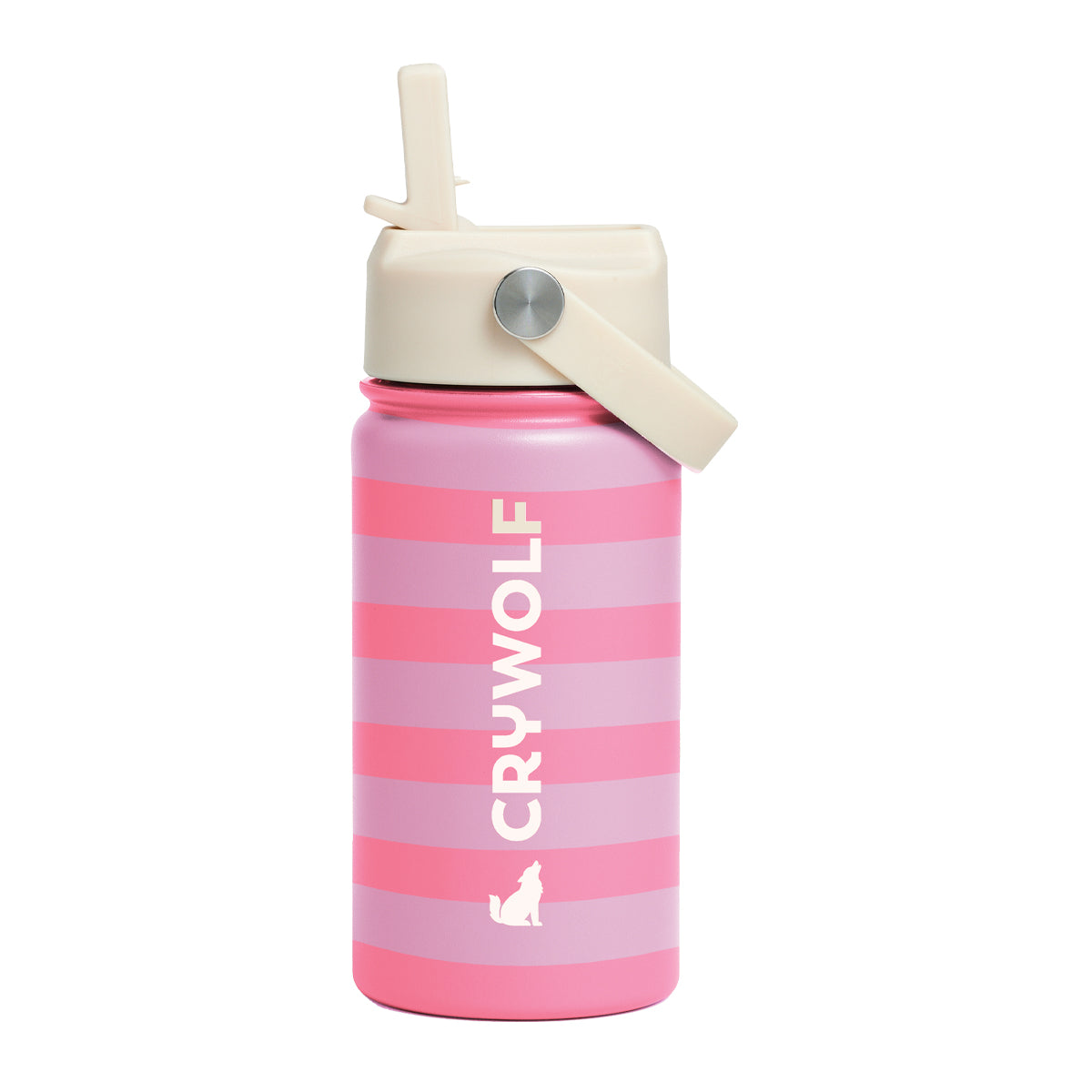 Crywolf Drink Bottle 400ml - Flamingo Stripe