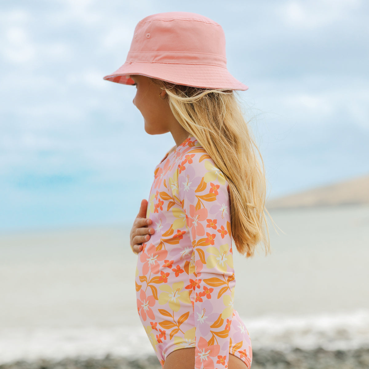 Crywolf Long Sleeve Swimsuit - Hibiscus Daze