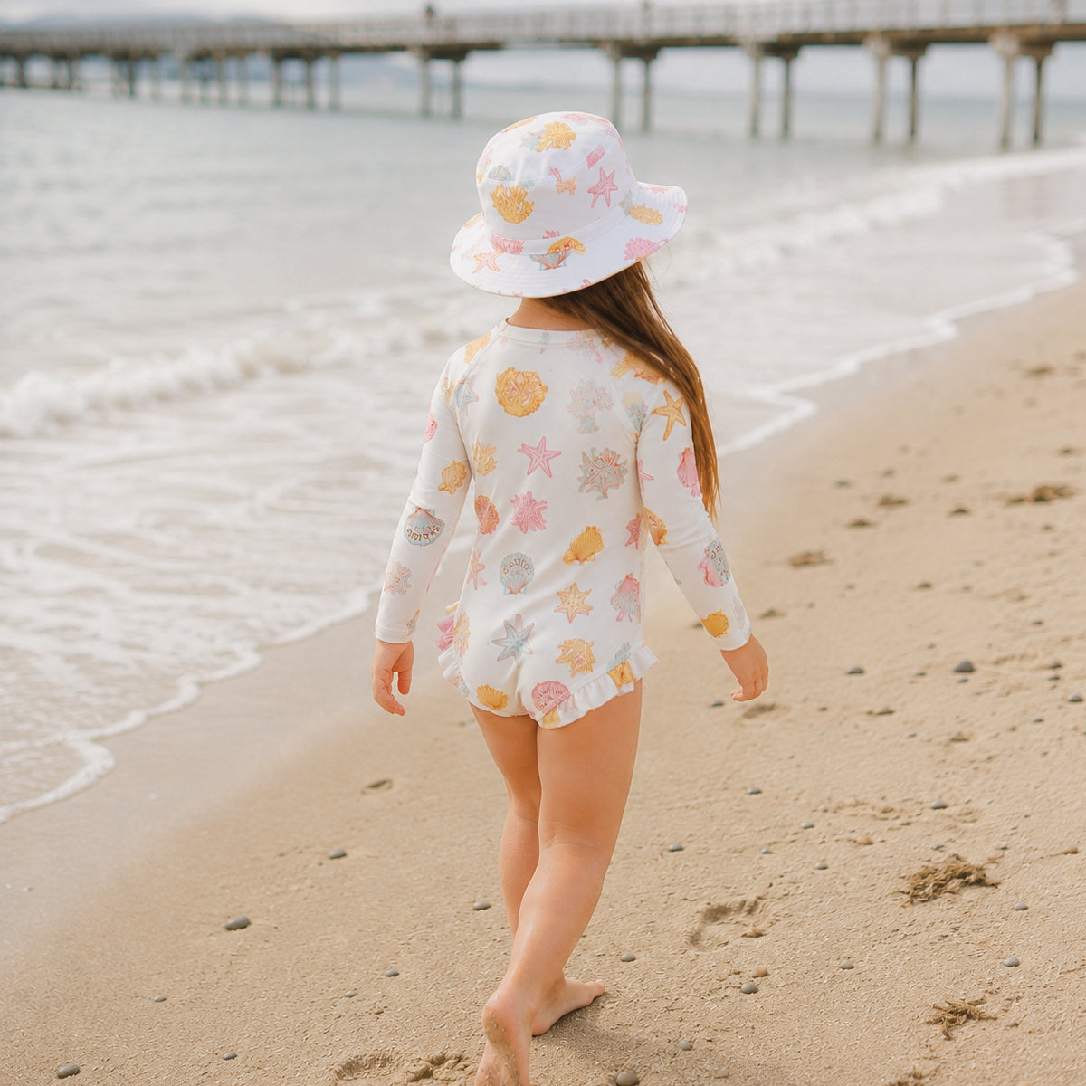 Crywolf Long Sleeve Swimsuit - Shell