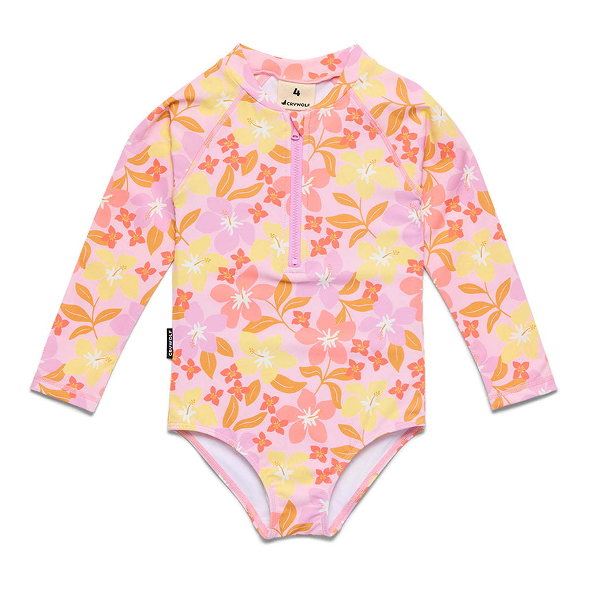 Crywolf Long Sleeve Swimsuit - Hibiscus Daze
