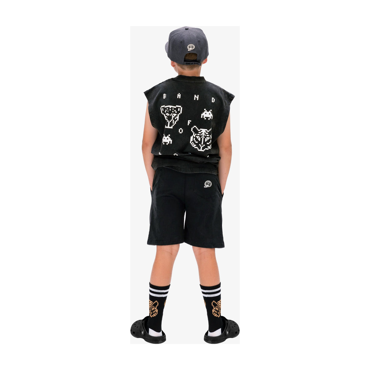 Charcoal BOB Pixelated Flat Peak Cap