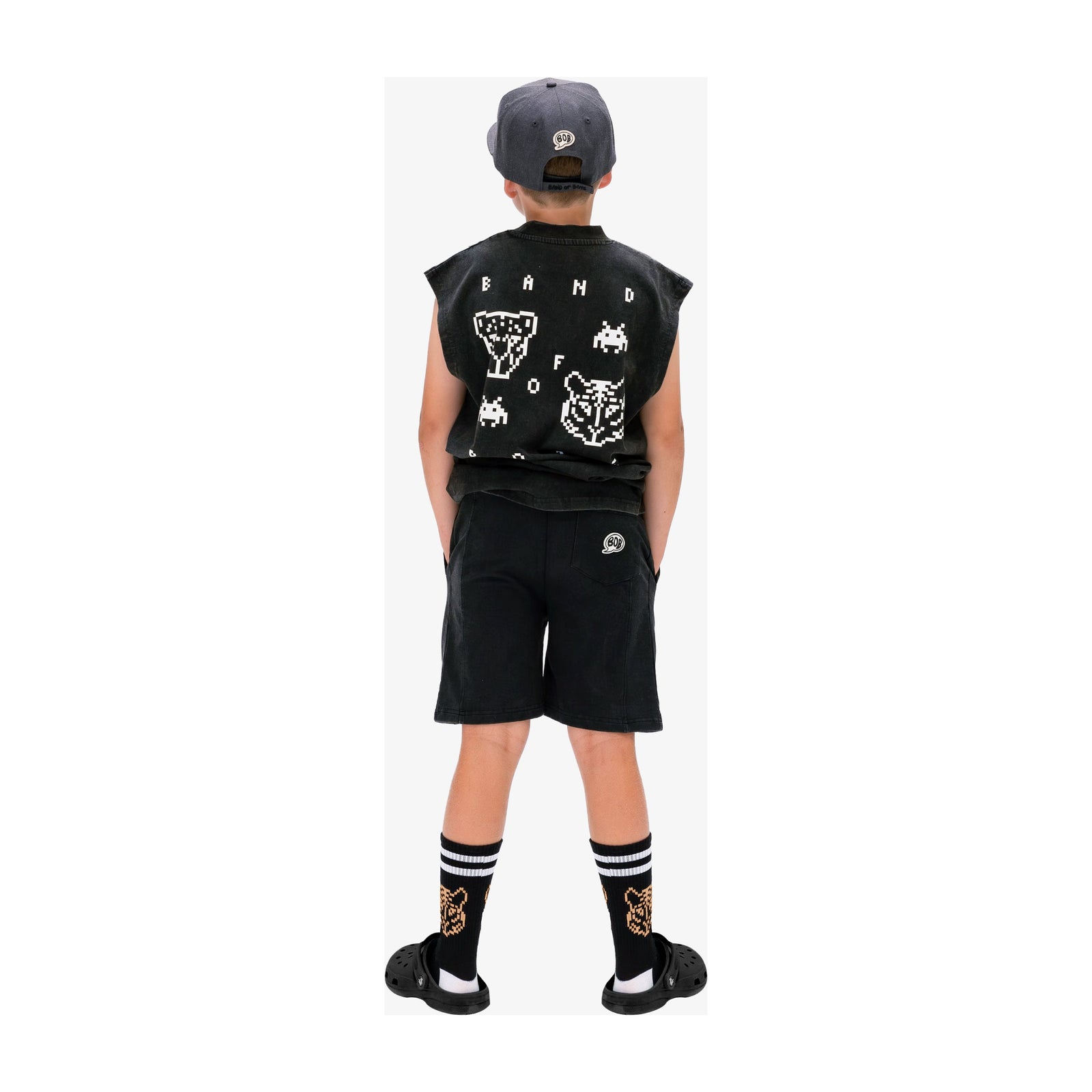 Charcoal BOB Pixelated Flat Peak Cap
