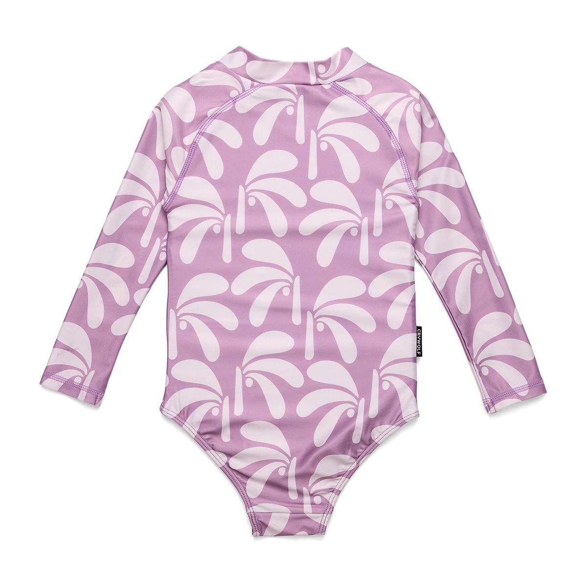 Long Sleeve Swimsuit Lilac Palms