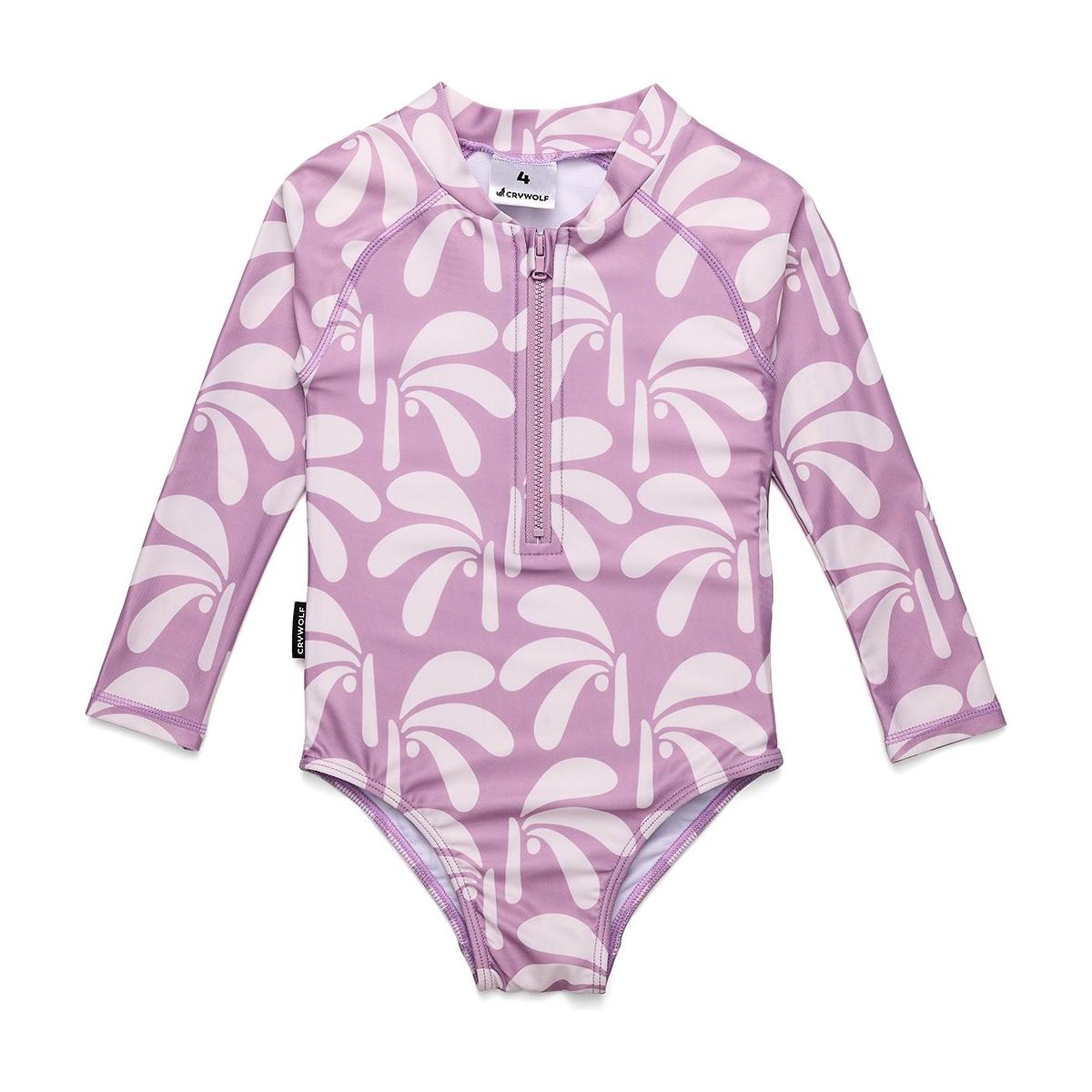 Long Sleeve Swimsuit Lilac Palms