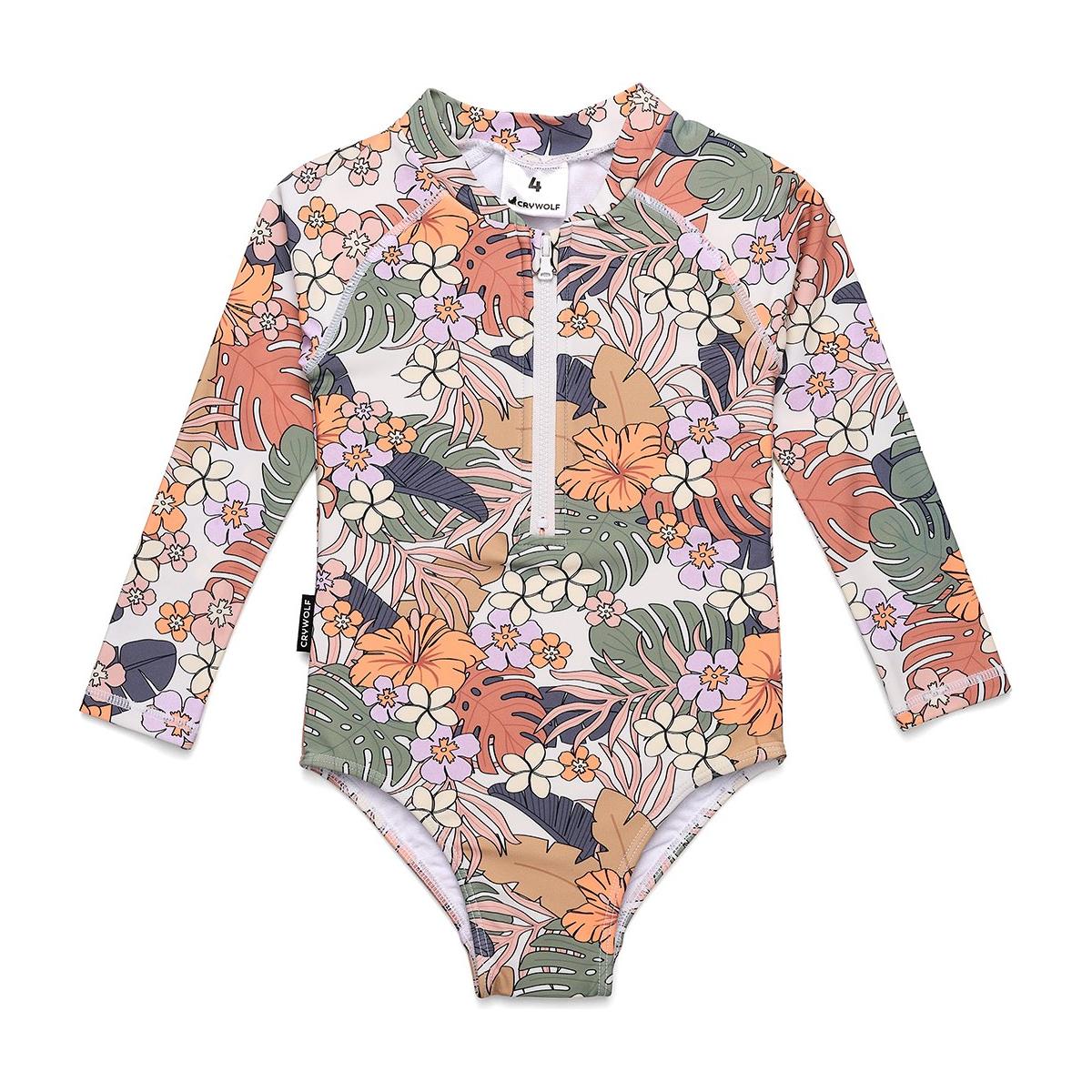 Long Sleeve Swimsuit Tropical Floral