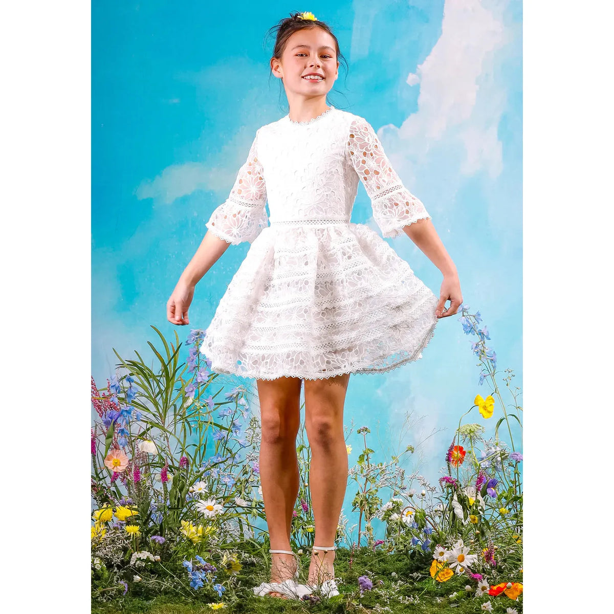 Sadie Embroidered Dress - Ivory