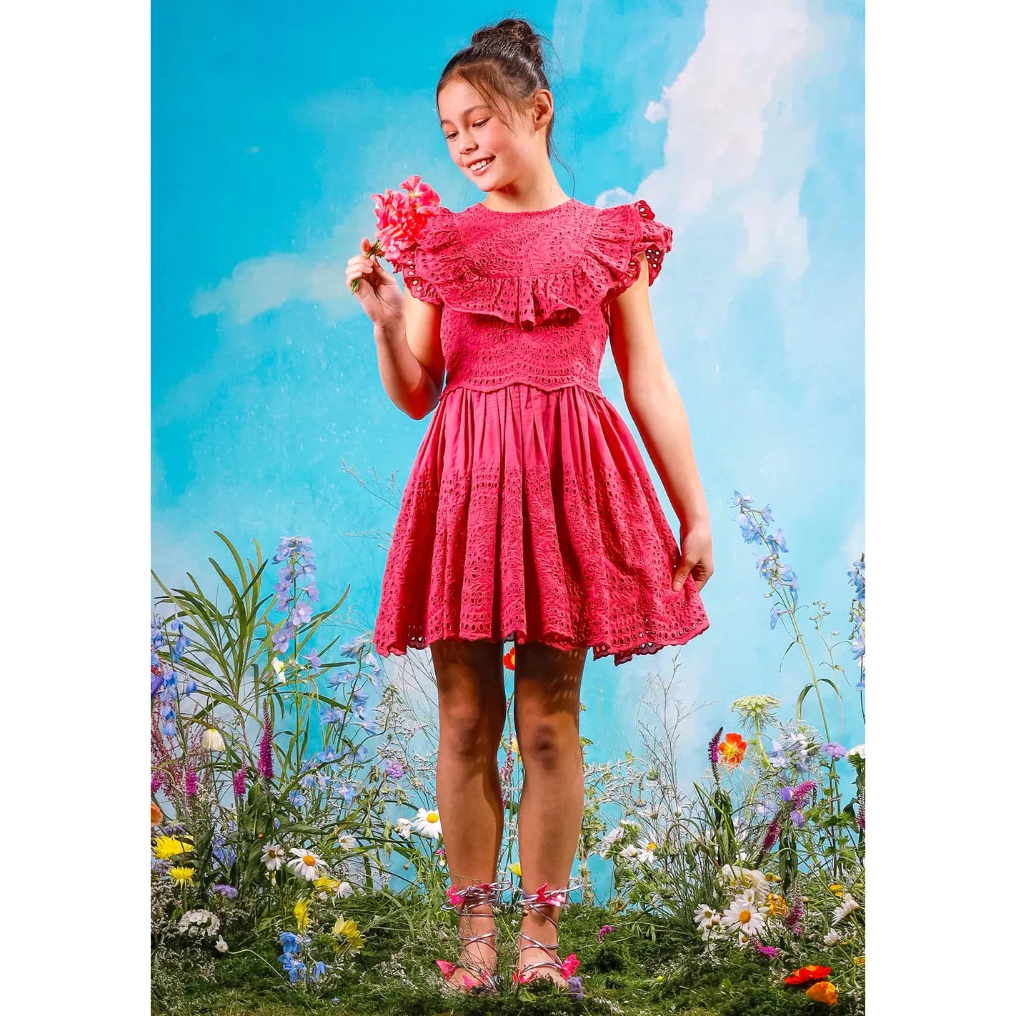 Naomi Embroidered Mini Dress - Mauve