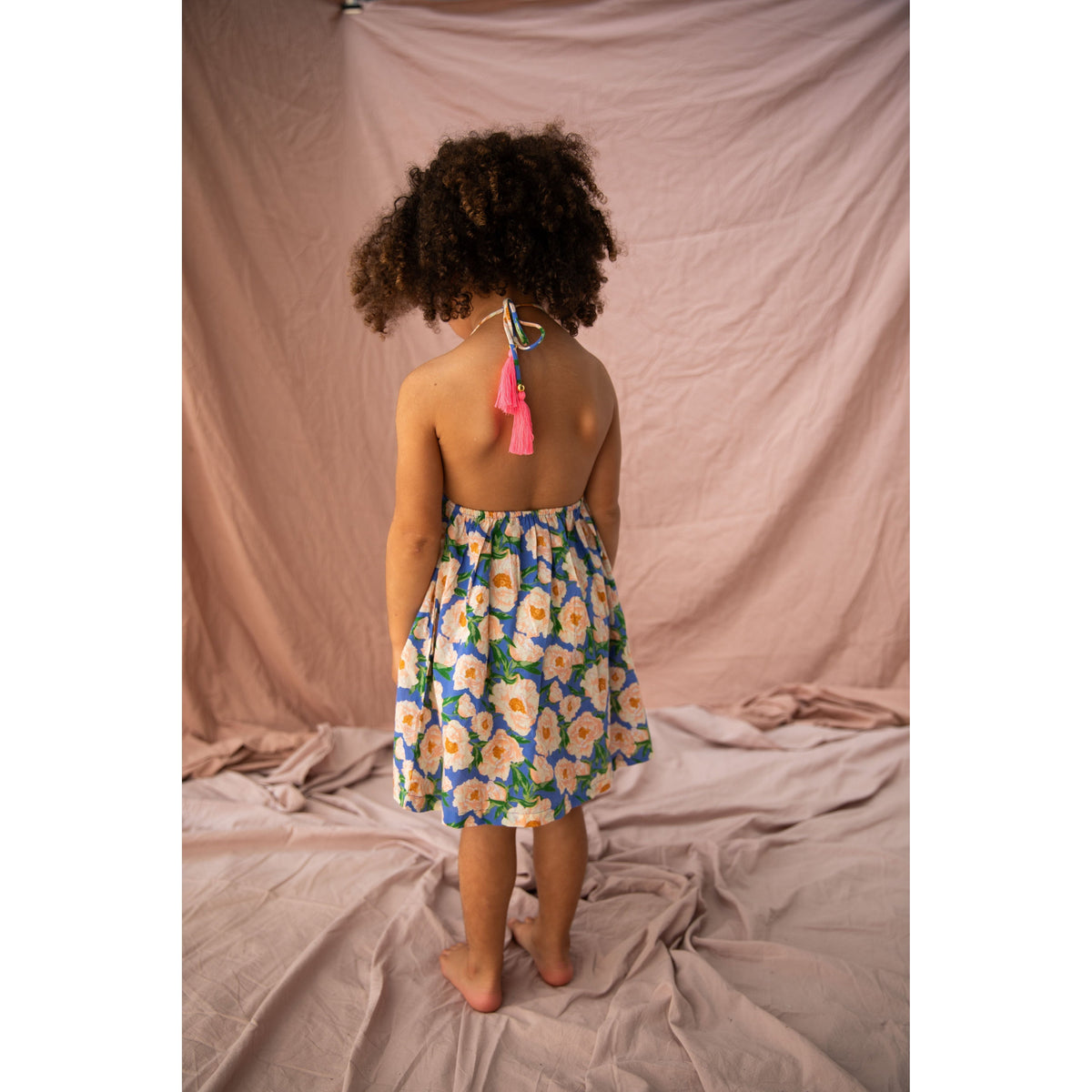 Evie Dress-Soiree Bouquet Bondi Blue