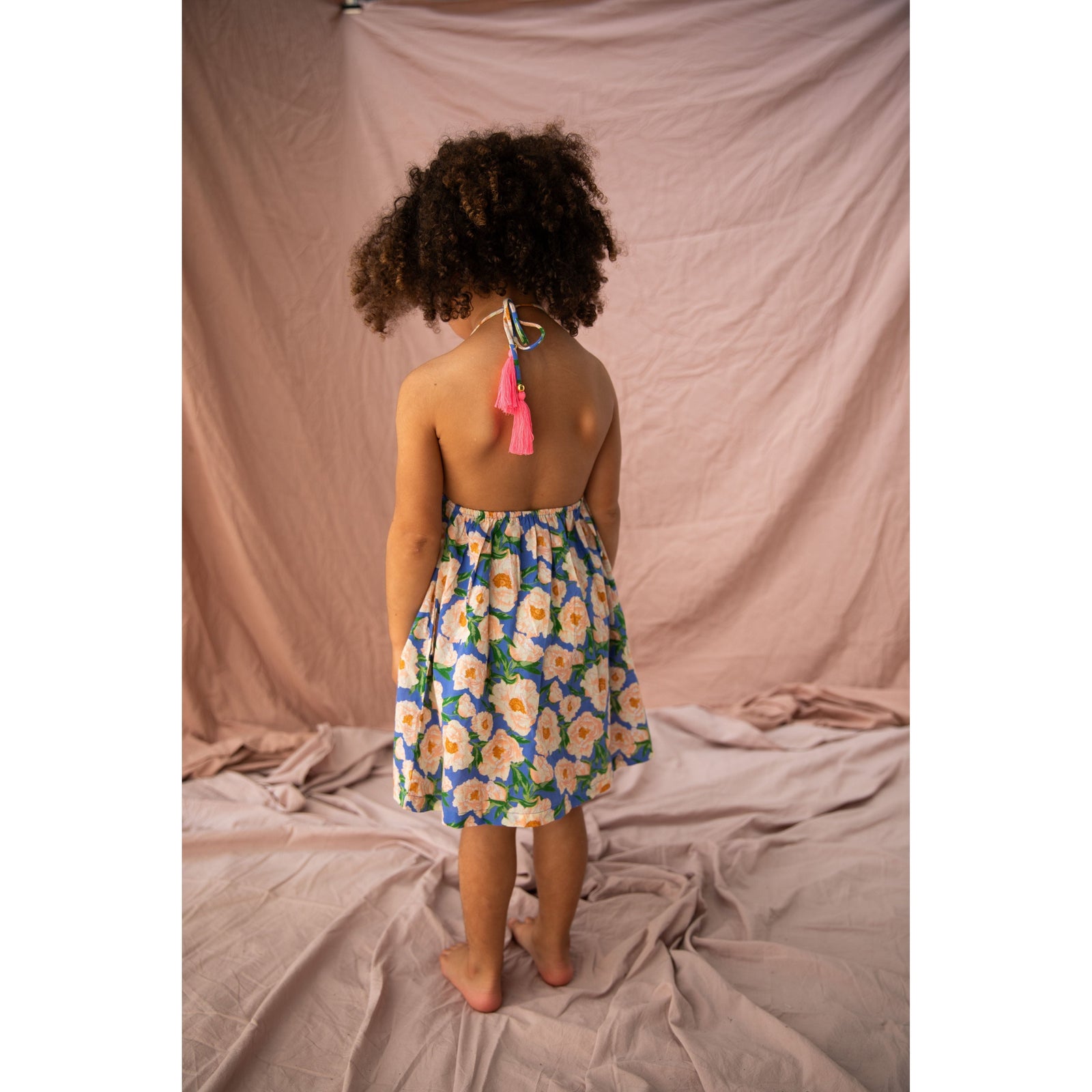 Evie Dress-Soiree Bouquet Bondi Blue