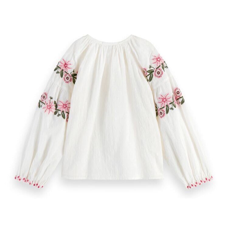 Long-Sleeved Floral Embroidered Shirt - Vanilla Ice