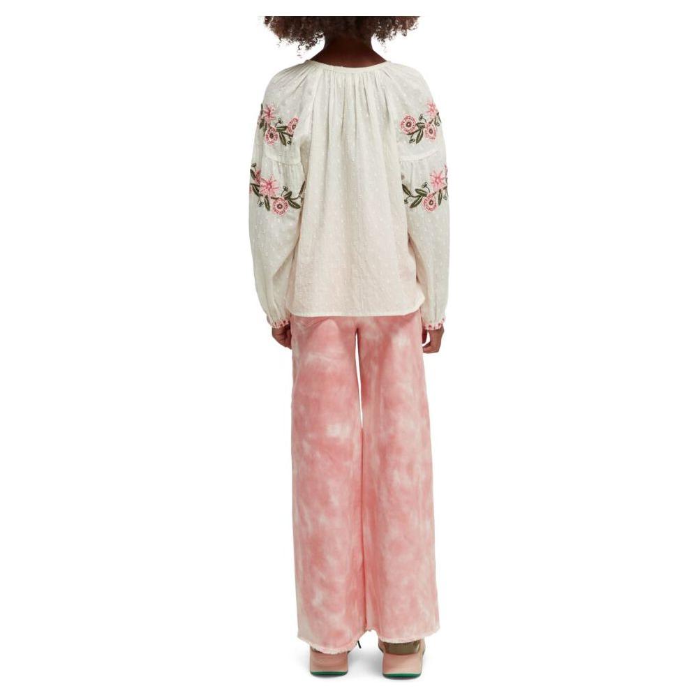 Long-Sleeved Floral Embroidered Shirt - Vanilla Ice