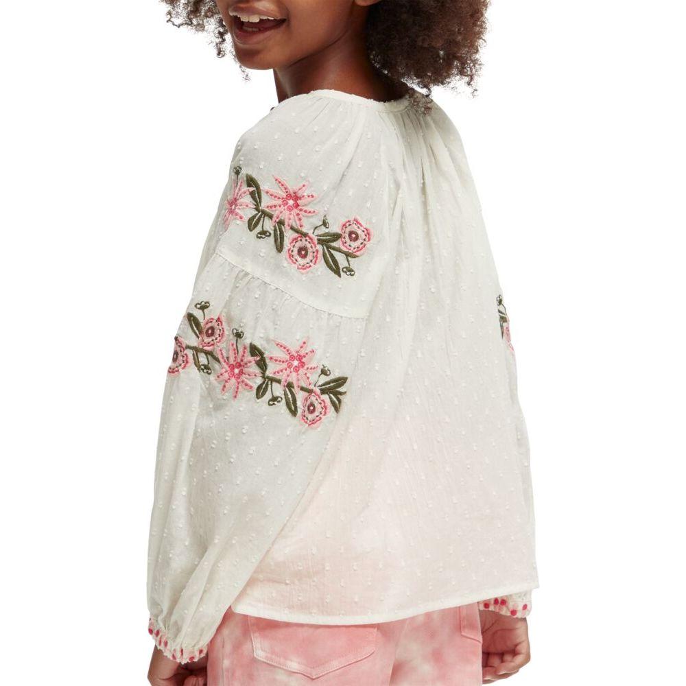 Long-Sleeved Floral Embroidered Shirt - Vanilla Ice