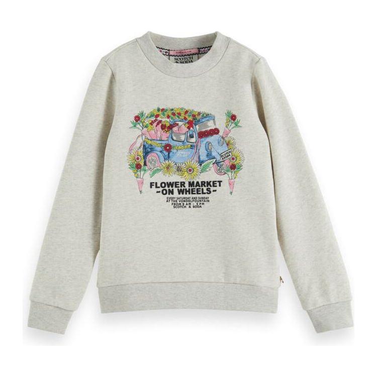 Regular Fit Organic Artwork Sweatshirt - Ecru Melange