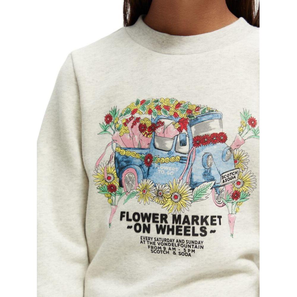 Regular Fit Organic Artwork Sweatshirt - Ecru Melange